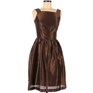 Alfred Sung Sleeveless Brown Cocktail Wedding Guest Dress